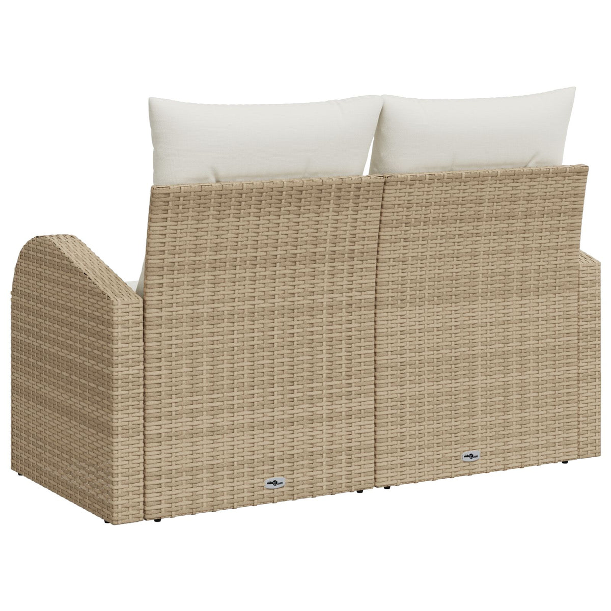 2-Sitzer Garten Sofa mit Stauraum & Kissen Beige Poly-Rattan