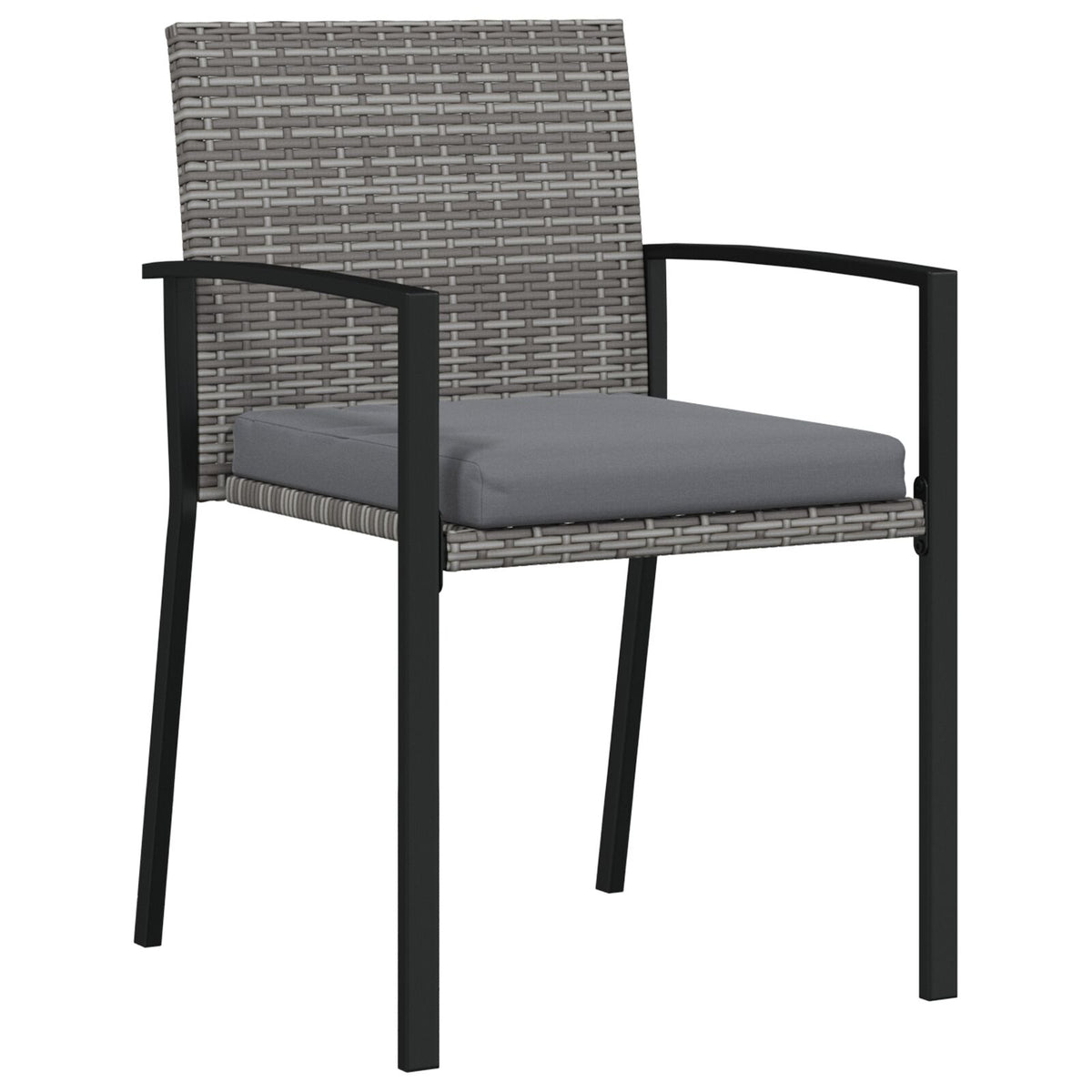 9-teiliges Garten-Essgruppen-Set Grau Poly-Rattan