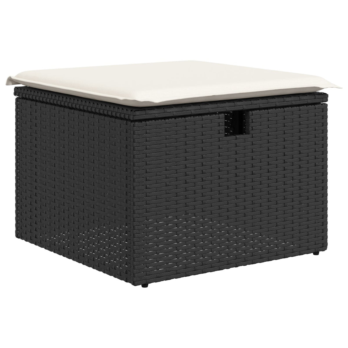 7-teiliges Garten Essgruppe mit Kissen Schwarz Poly Rattan Akazie