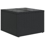 Garten-Sofa-Set 8 Teile Beige, Schwarz Rattan, Polyester