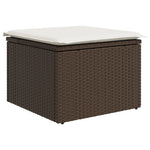 7-teiliges Garten Essgruppe mit Kissen Grau Poly Rattan