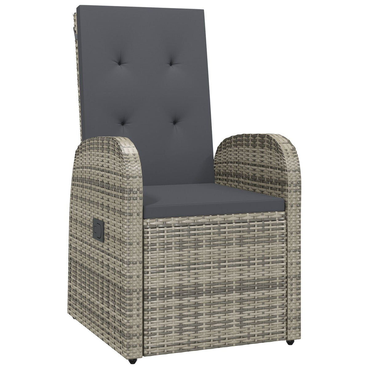 3-teilige Garten-Essgruppe mit Kissen Grau Poly Rattan