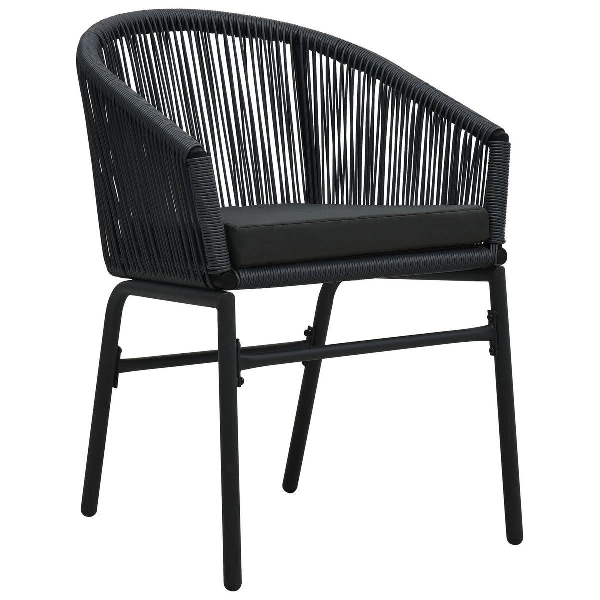 9-teiliges Garten-Essgruppe Schwarz Poly-Rattan