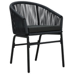 9-teiliges Garten-Essgruppe Schwarz Poly-Rattan