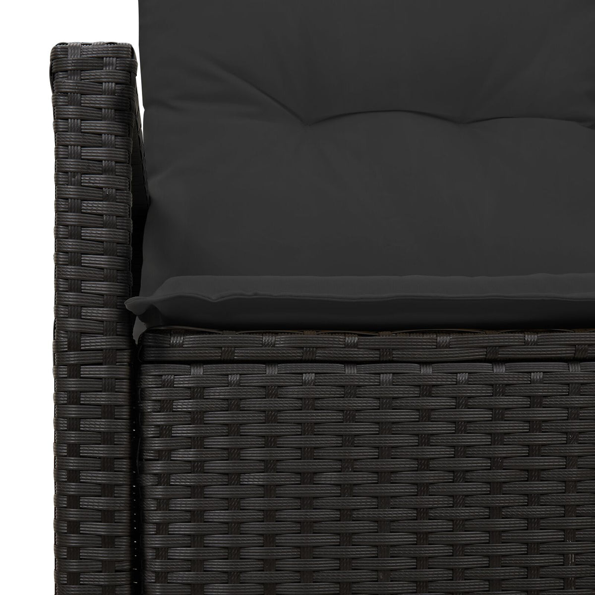 2-Sitzer Gartensofa mit Stauraum und Kissen Schwarz Poly Rattan