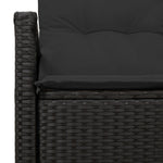2-Sitzer Gartensofa mit Stauraum und Kissen Schwarz Poly Rattan