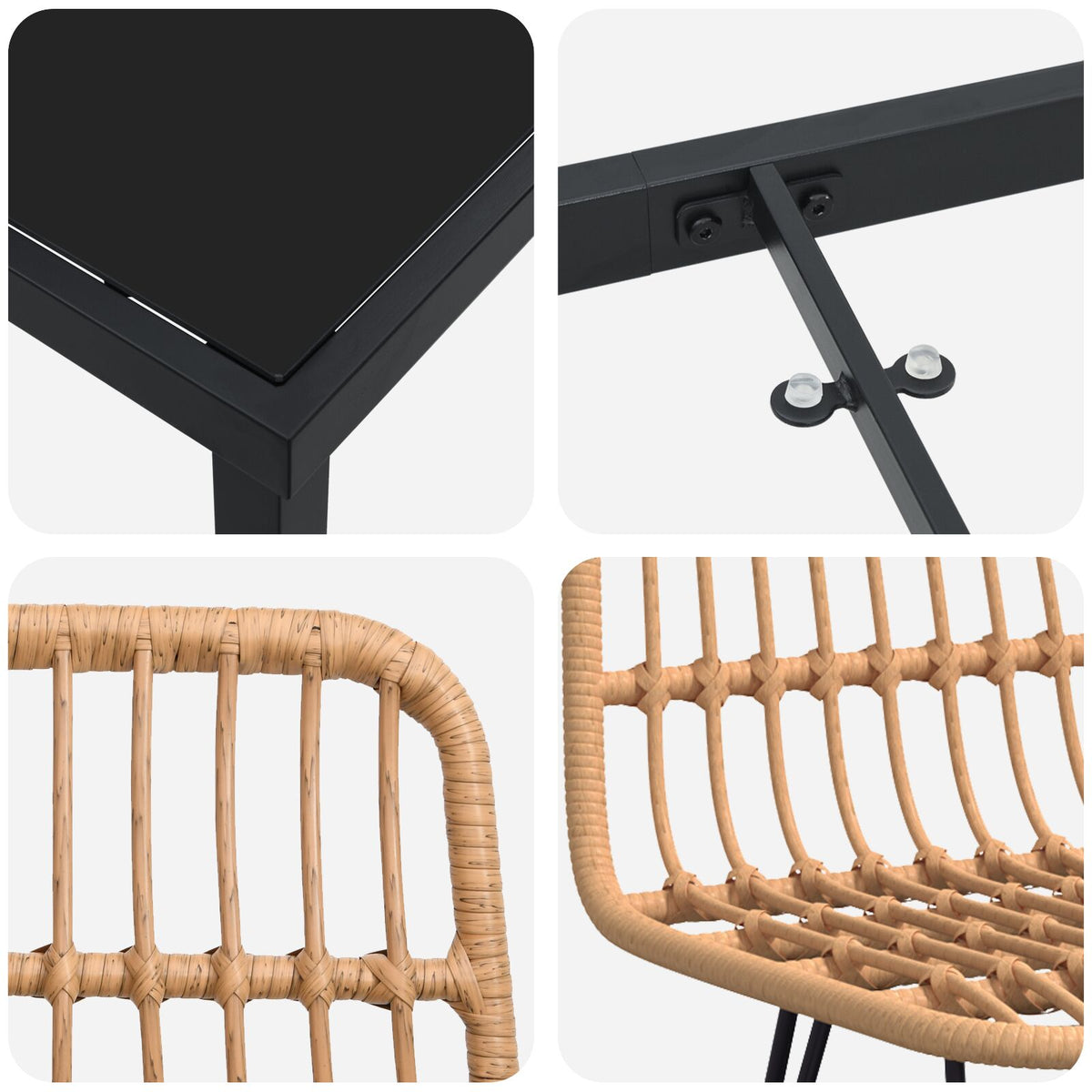 5-teiliges Garten-Essgruppe Braun Poly Rattan