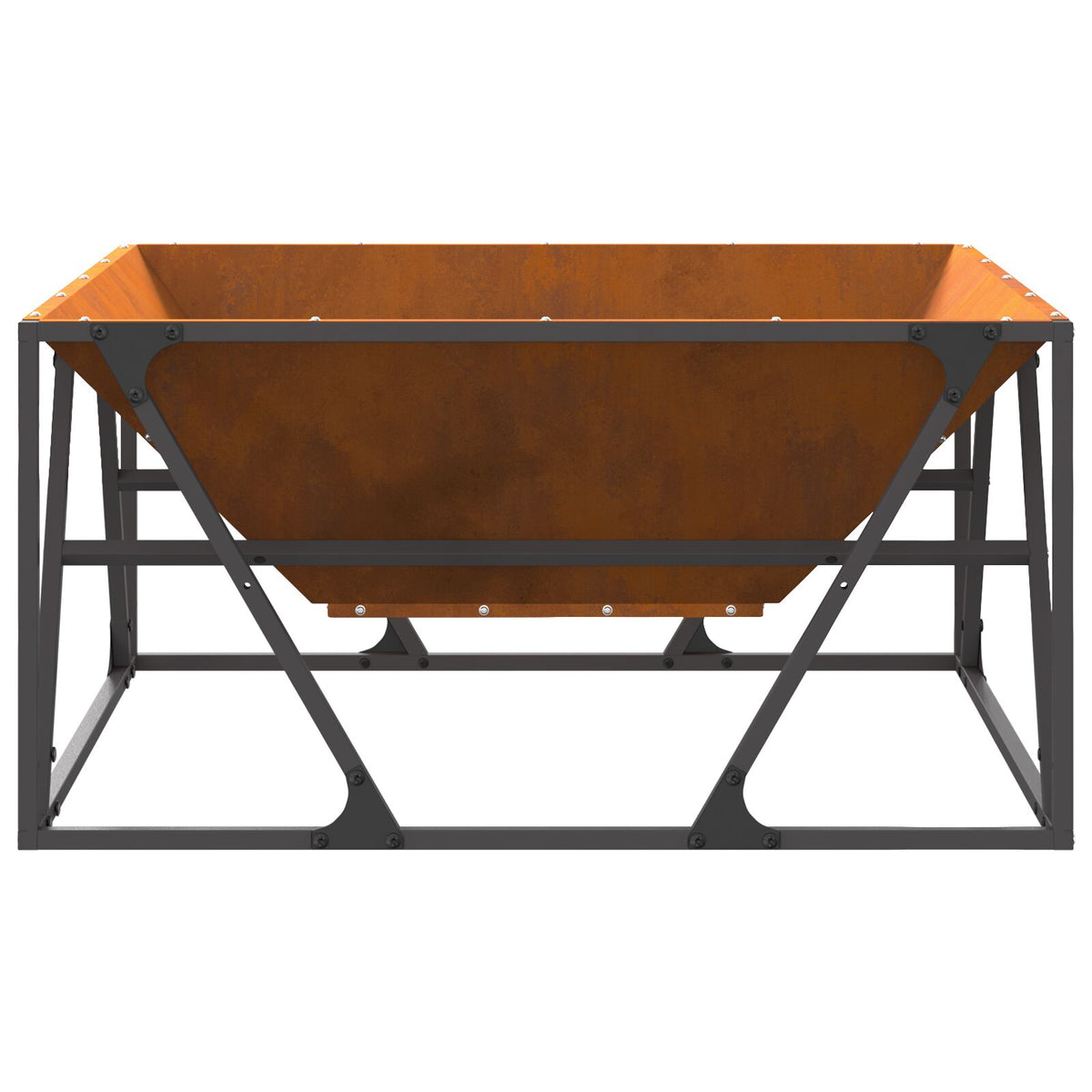 Feuerstelle Quadrat 80x80x40 cm Wetterstahl