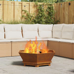 Feuerstelle Sechseckig 75x75x28 cm Wetterstahl