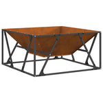 Feuerstelle Quadrat 80x80x40 cm Wetterstahl