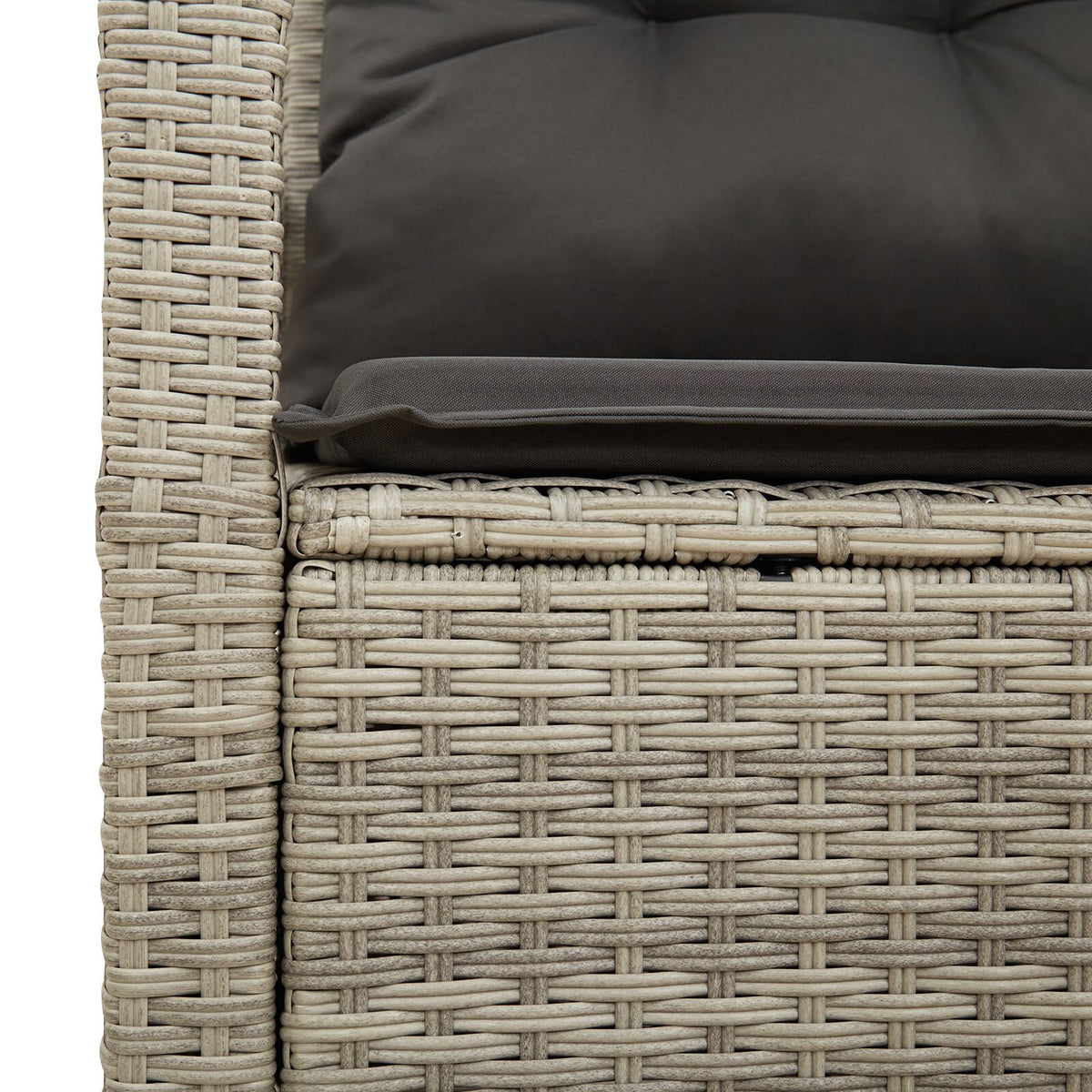 2-Sitzer Garten-Sofa mit Kissen Grau Poly Rattan