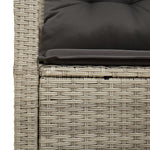 2-Sitzer Garten-Sofa mit Kissen Grau Poly Rattan