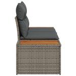 2-Sitzer Gartensofa mit Kissen Grau Poly Rattan