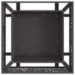 Feuerstelle Quadrat Schwarz 80x80x30 cm Stahl