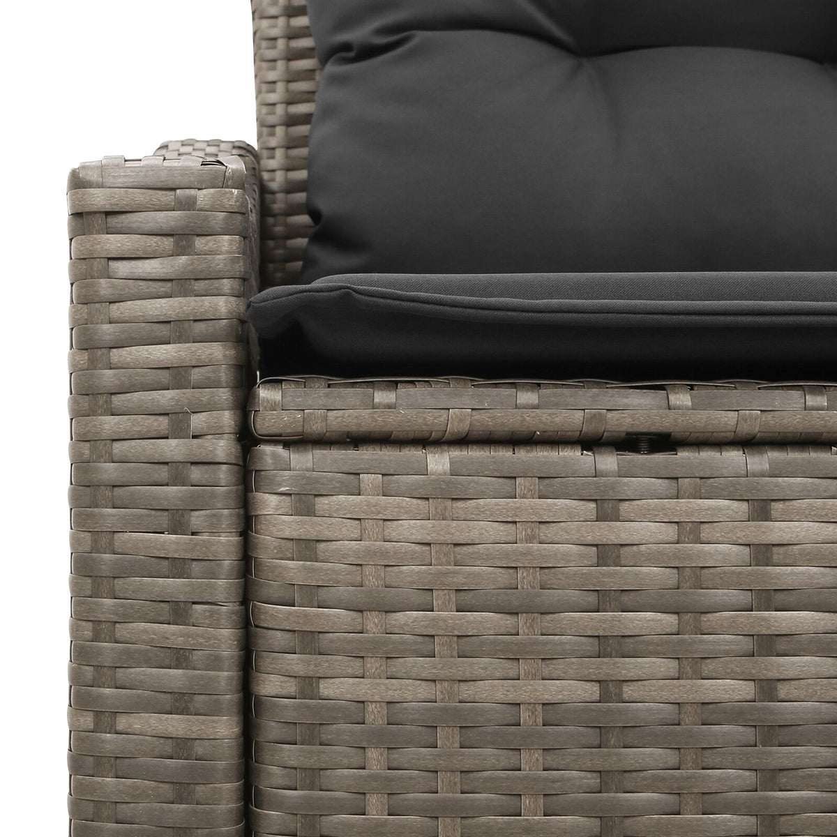 2-Sitzer Garten-Sofa mit Kissen Grau Poly Rattan