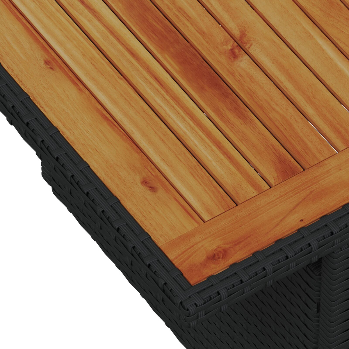 7-teiliges Garten Essgruppe mit Kissen Schwarz Poly Rattan Akazie