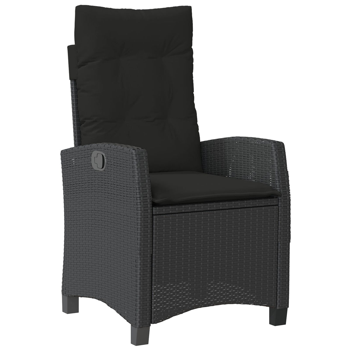 5-teilige Garten-Essgruppe mit Kissen Schwarz Poly-Rattan