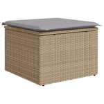 9-teiliges Garten Essgruppe mit Kissen Schwarz Poly Rattan