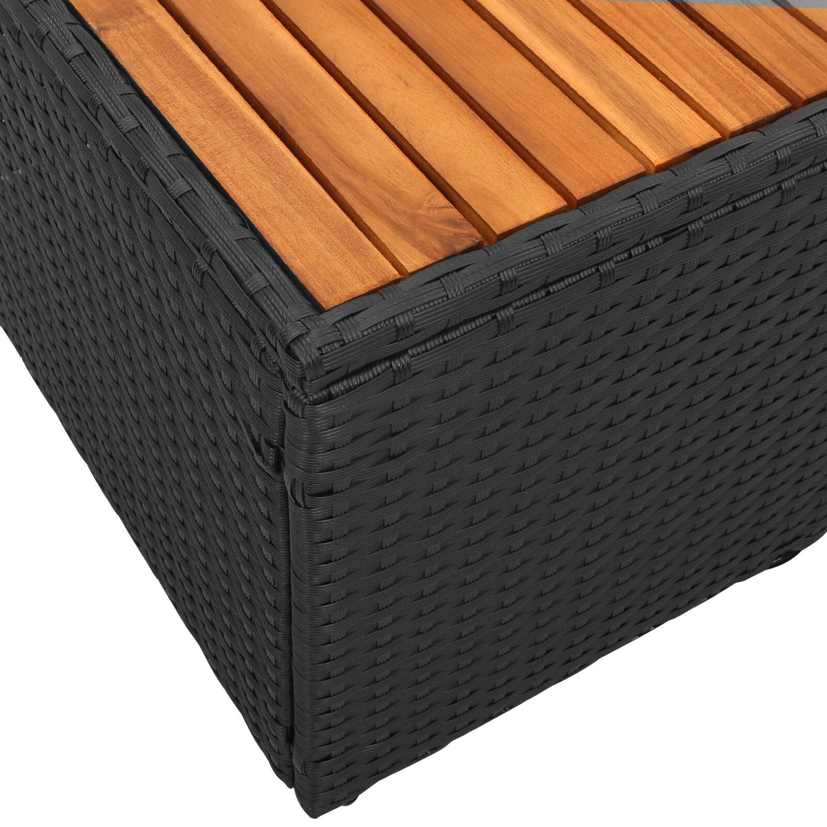 2-Sitzer Gartensofa mit Kissen Schwarz Poly Rattan