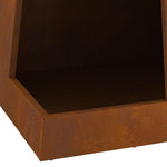 Feuerstelle mit Holzlager 35x35x100 cm Wetterstahl