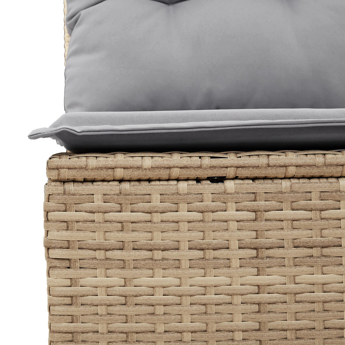 7-teiliges Garten Essgruppe mit Kissen Beige Poly Rattan Akazie