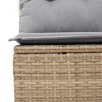 7-teiliges Garten Essgruppe mit Kissen Beige Poly Rattan Akazie