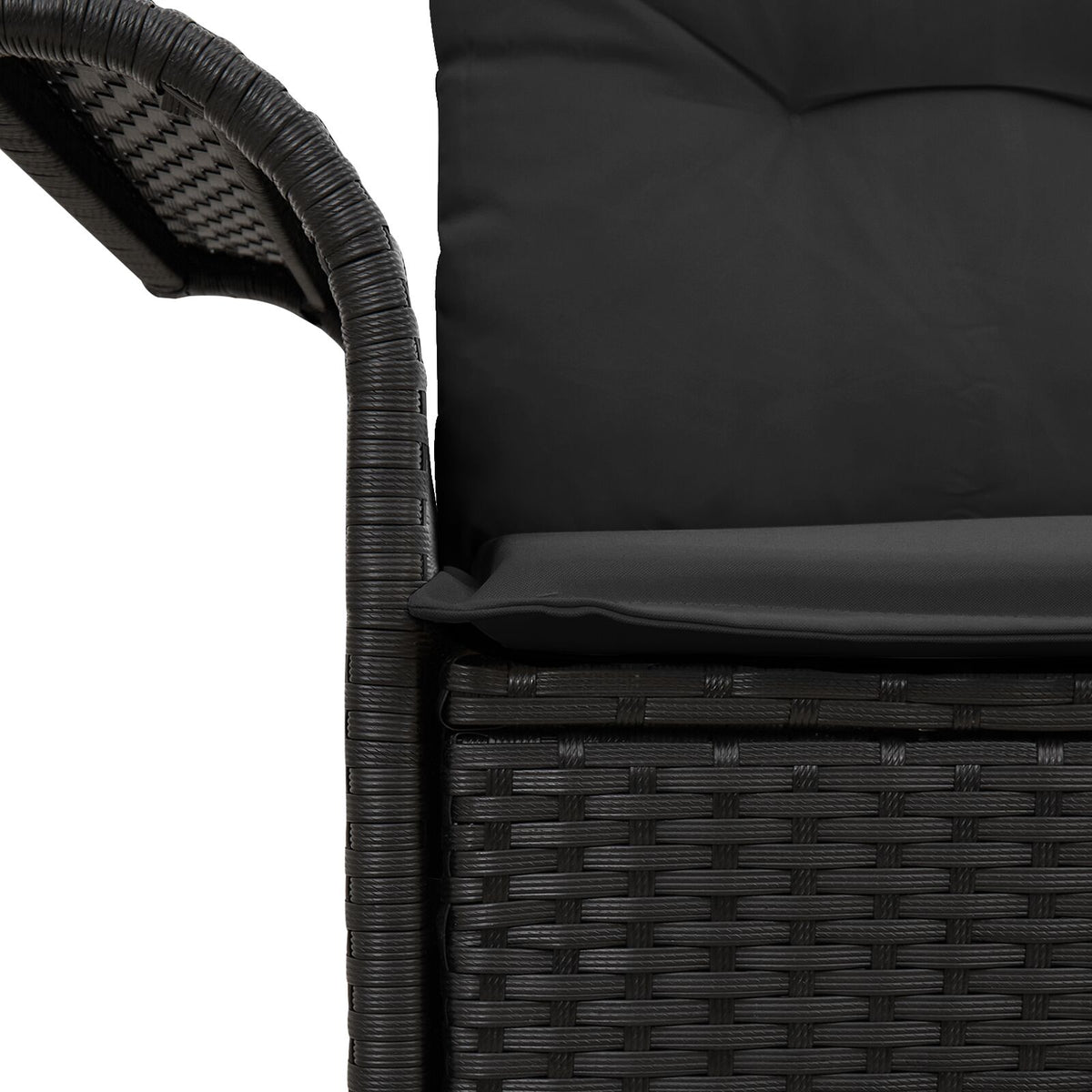 2-Sitzer Garten Sofa mit Kissen Schwarz Poly-Rattan