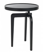 ANT Beistelltisch: Asymmetrisches Design mit Massivholzgestell & Rauchglasplatte