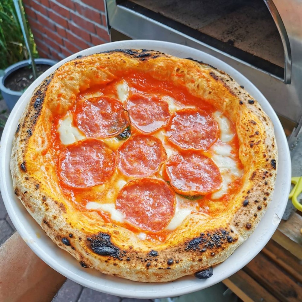 Ardore Gas-Pizzaofen "Antik Kupfer" - Natürliches Gas | 40x40cm Backfläche | Leistungsstark & Kompakt