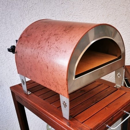 Ardore Gas-Pizzaofen "Antik Kupfer" – Kompakter Outdoor-Pizzaofen mit 40x40cm Backfläche