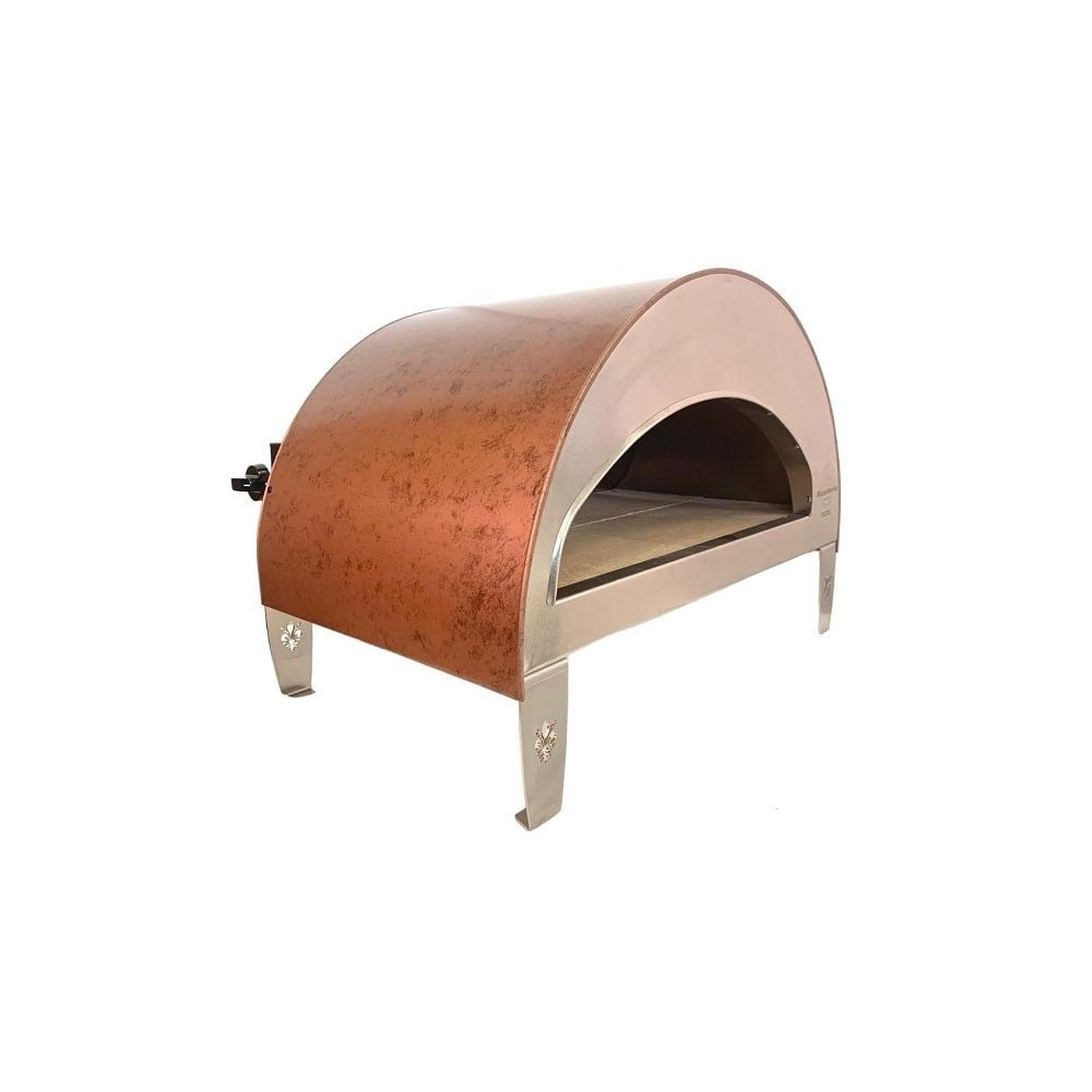Emozione Großer Außen-Gasbackofen für 2 Pizzen "Antik Kupfer" | 40x70cm Backfläche | Professionelle Ergebnisse