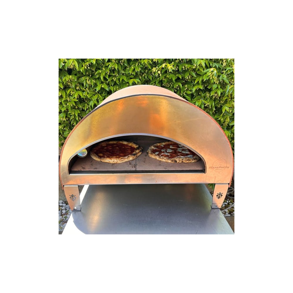 Emozione Großer Außen-Gasbackofen für 2 Pizzen "Antik Kupfer" | 40x70cm Backfläche | Professionelle Ergebnisse
