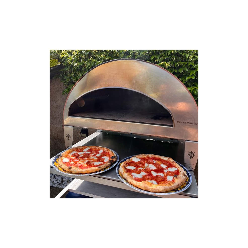 Emozione Großer Außen-Gasbackofen für 2 Pizzen "Antik Kupfer" | 40x70cm Backfläche | Professionelle Ergebnisse