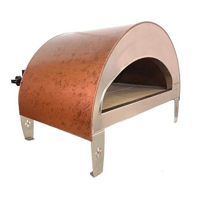 Emozione Großer Außen-Gasbackofen für 2 Pizzen "Antik Kupfer" | 40x70cm Backfläche | Professionelle Ergebnisse