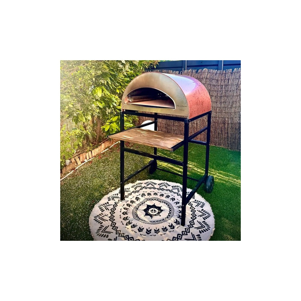 Pizza Party Emozione / Ispirazione: Superleichter Aluminium-Unterwagen mit Rädern und ausziehbarem Regal