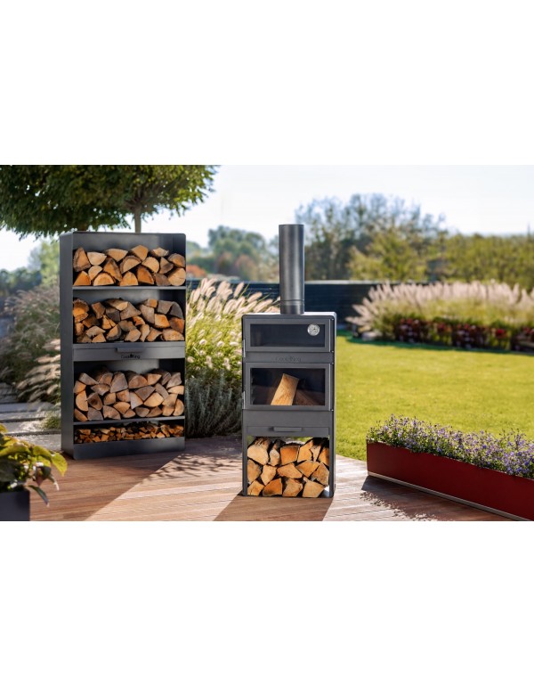 Gartenofen „VENTO” Mit Backfach und Doppelverglasung