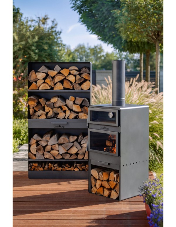 Gartenofen „VENTO” Mit Backfach und Doppelverglasung