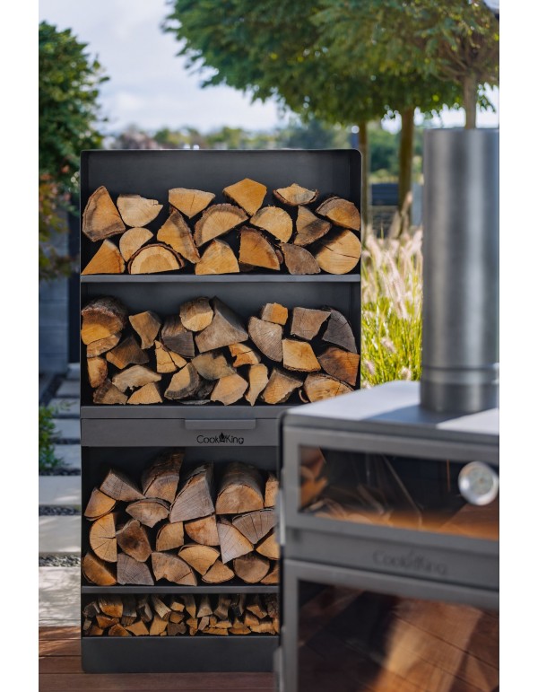 Gartenofen „VENTO” Mit Backfach und Doppelverglasung