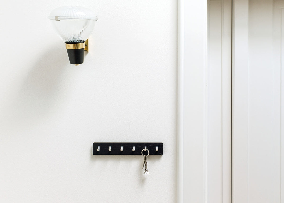 KEY BAR Schlüsselbrett aus Massivholz mit Aluminiumhaken – Organisieren Sie Ihre Schlüssel stilvoll