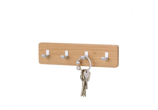 KEY BAR Schlüsselbrett aus Massivholz mit Aluminiumhaken – Organisieren Sie Ihre Schlüssel stilvoll